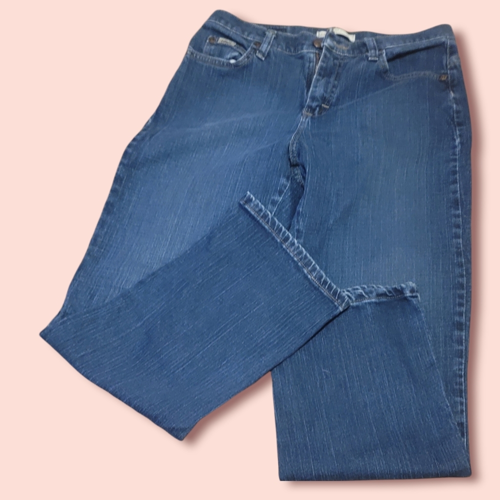 Lee Petite High Rise Relaxed Straight Leg Ankle Jeans 6 P